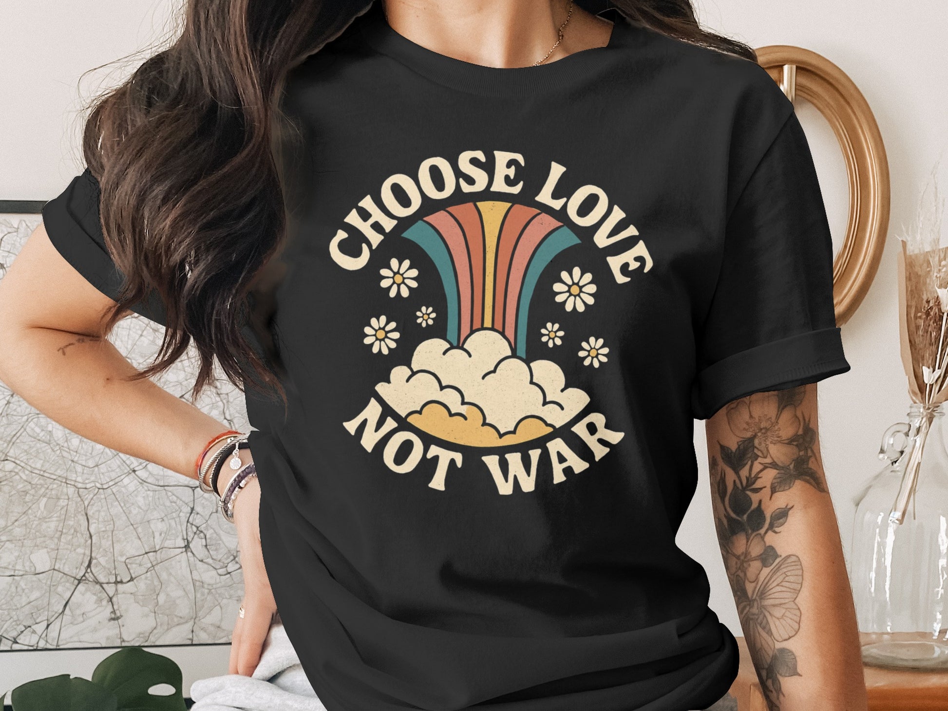 Choose Love Not War with Rainbow T Shirt product type