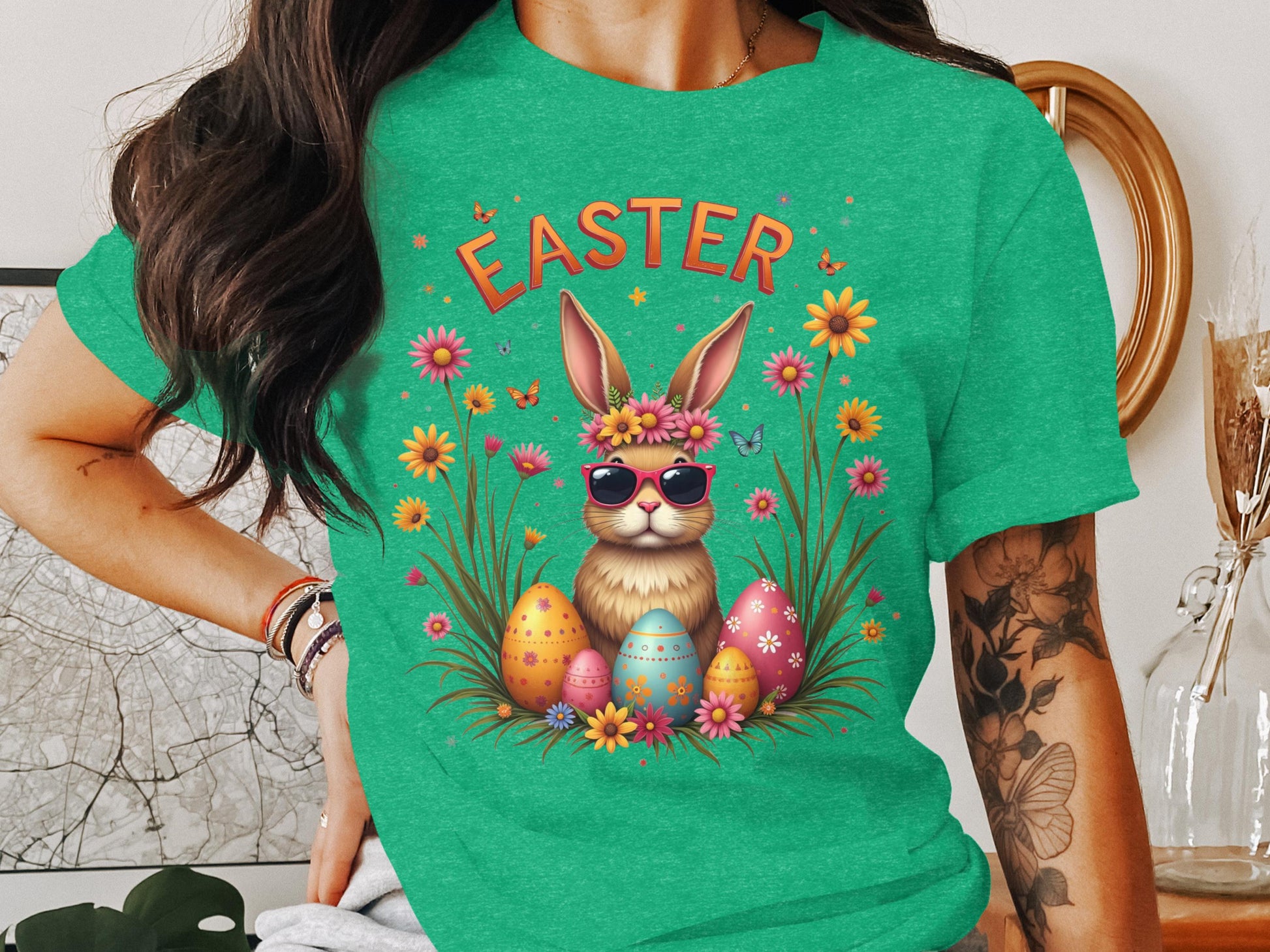 Easter Bunny with Sunglasses Colorful Eggs product type