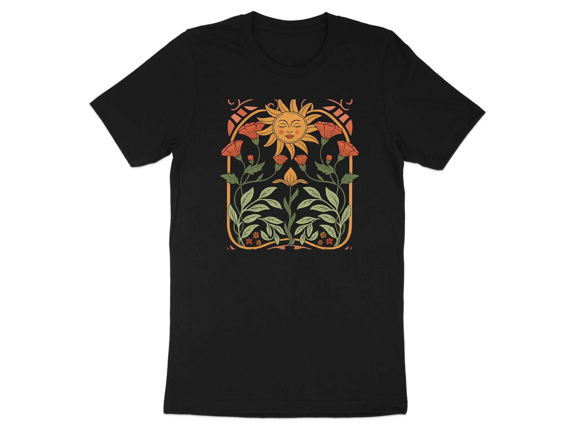 Sun and Nature Graphic Black Tee product type