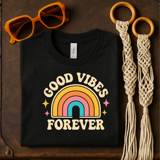 Good Vibes Forever Rainbow Graphic Shirt product