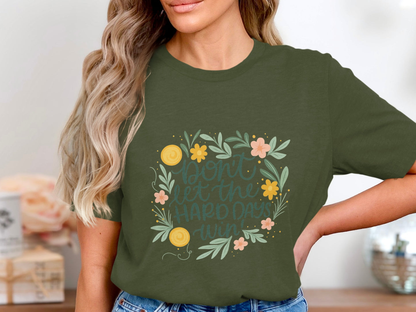 Motivational Floral Design Graphic T-Shirt product type