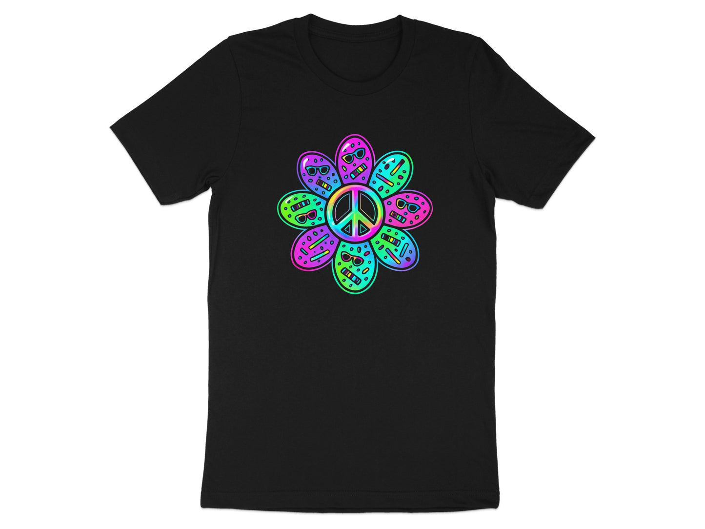 Colorful Peace Sign Flower Graphic T-shirt product