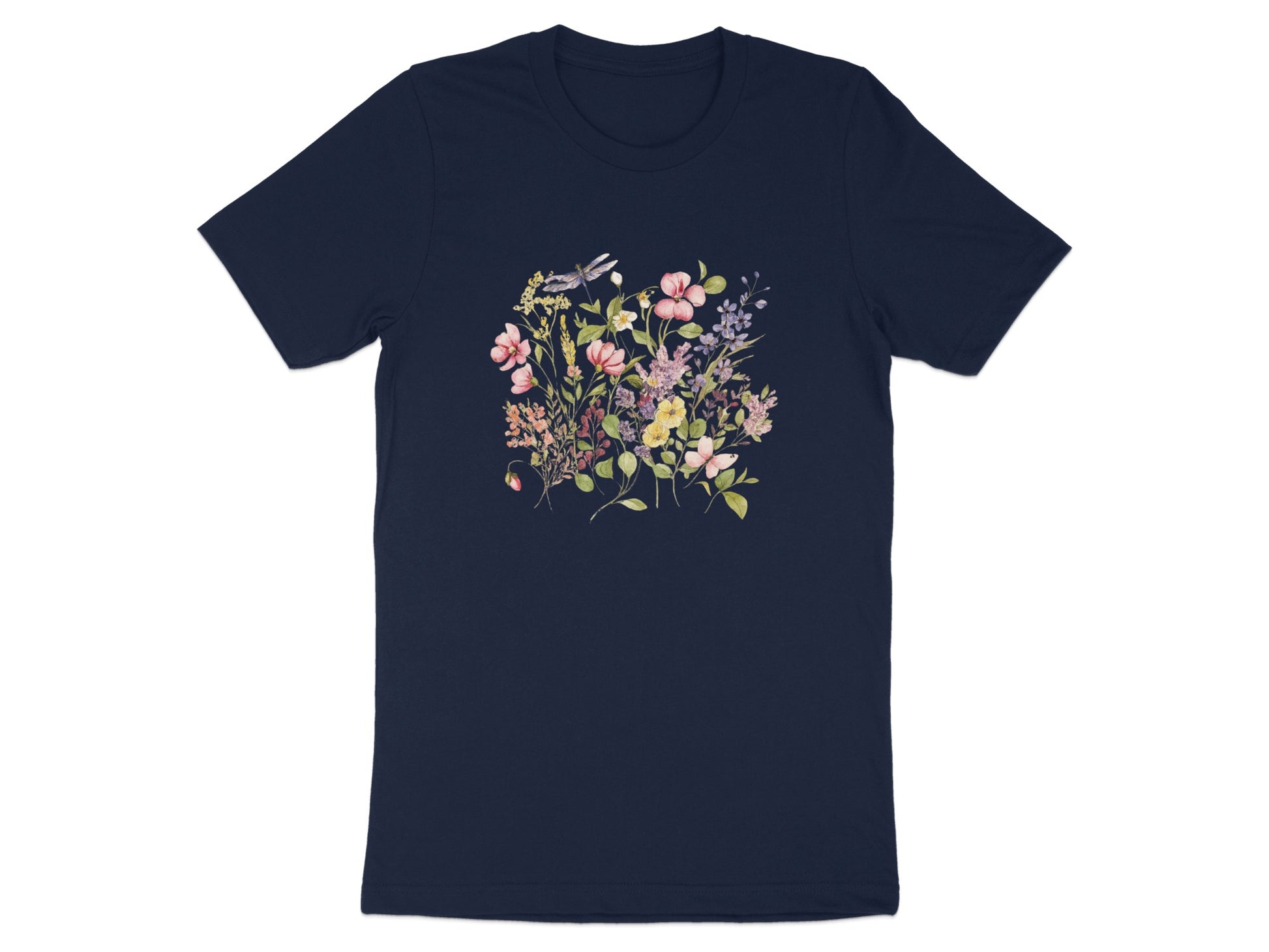 Elegant Floral Print Tee with Dark Background product type
