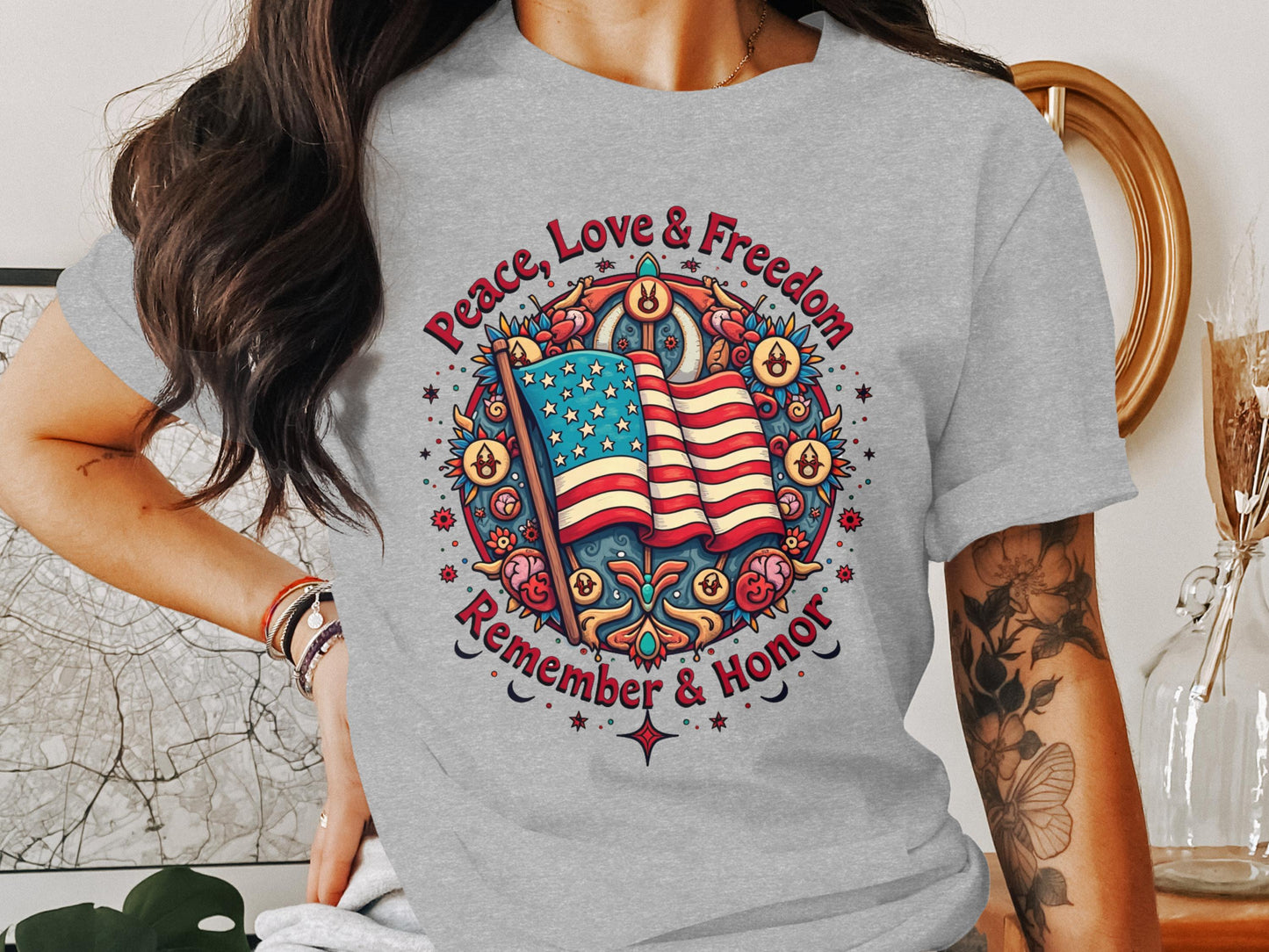 Peace Love and Freedom Remember and Honor T-shirt product