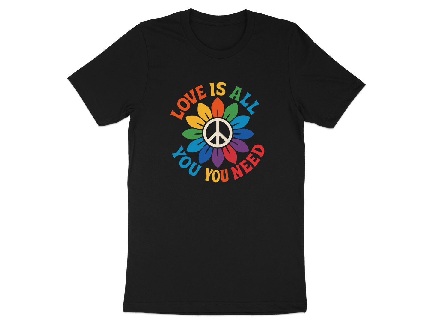 Love Is All You Need Rainbow Peace Sign T-Shirt Product