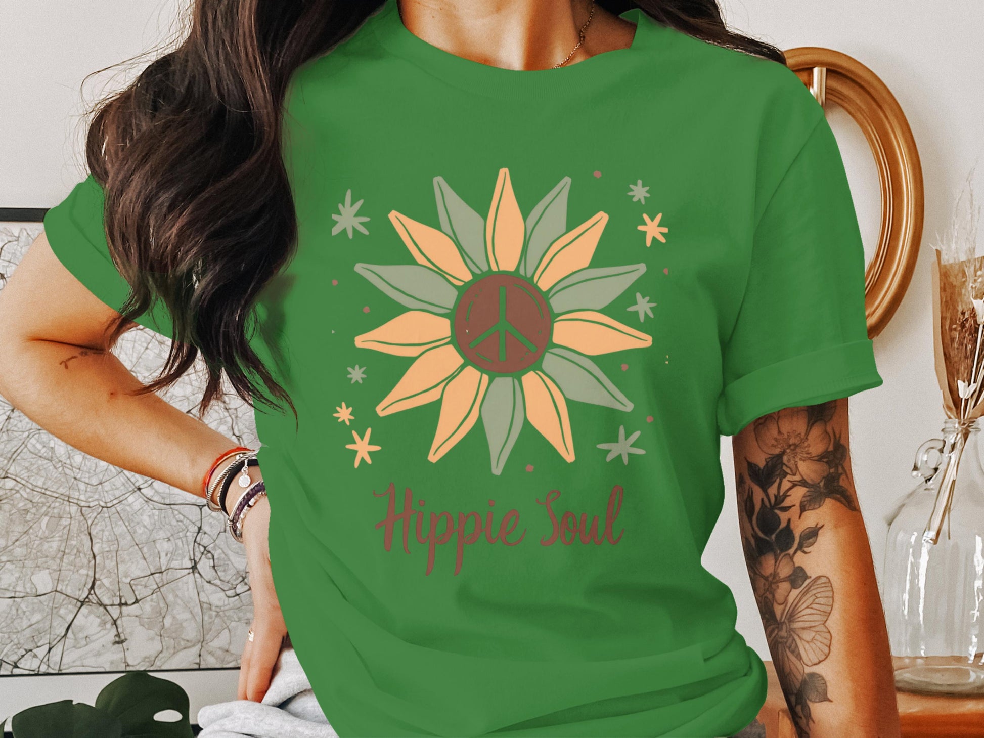 Hippie Soul Sunflower Graphic Print T-shirt product