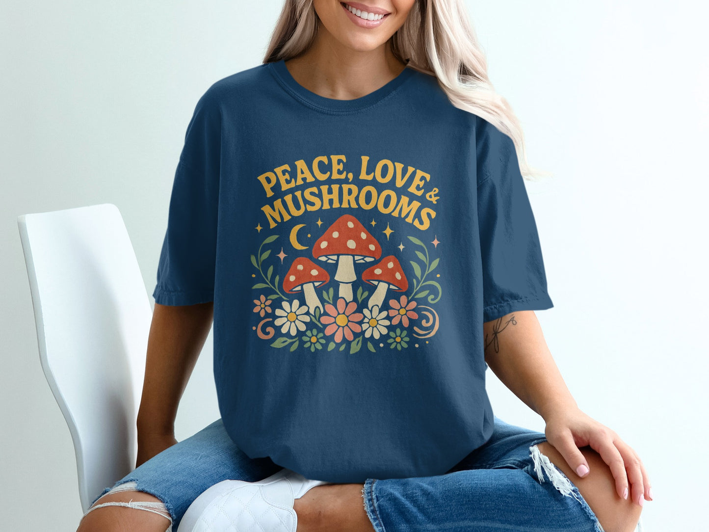 Peace Love and Mushrooms Graphic T-Shirt product