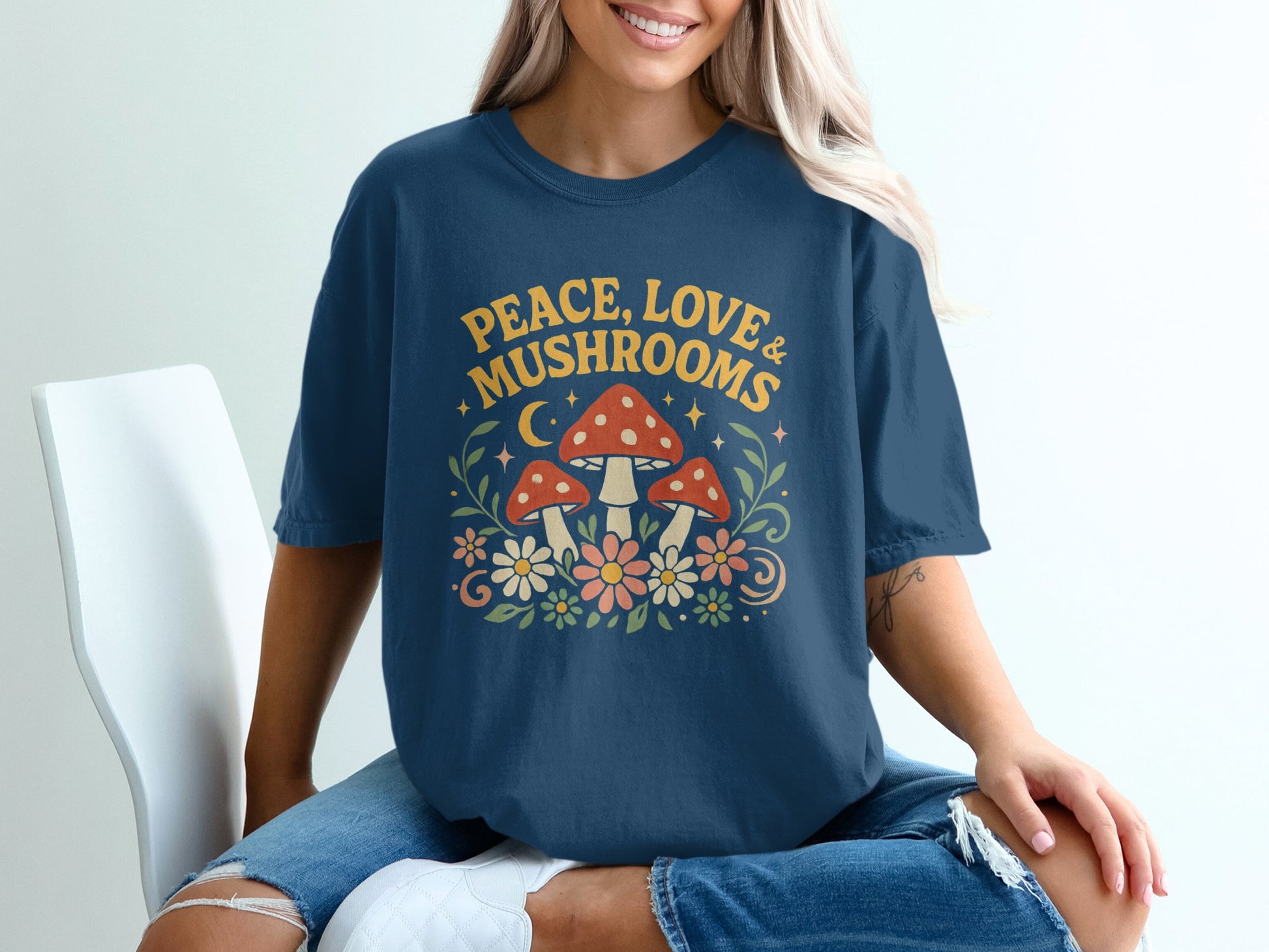 Peace Love and Mushrooms Graphic T-Shirt product