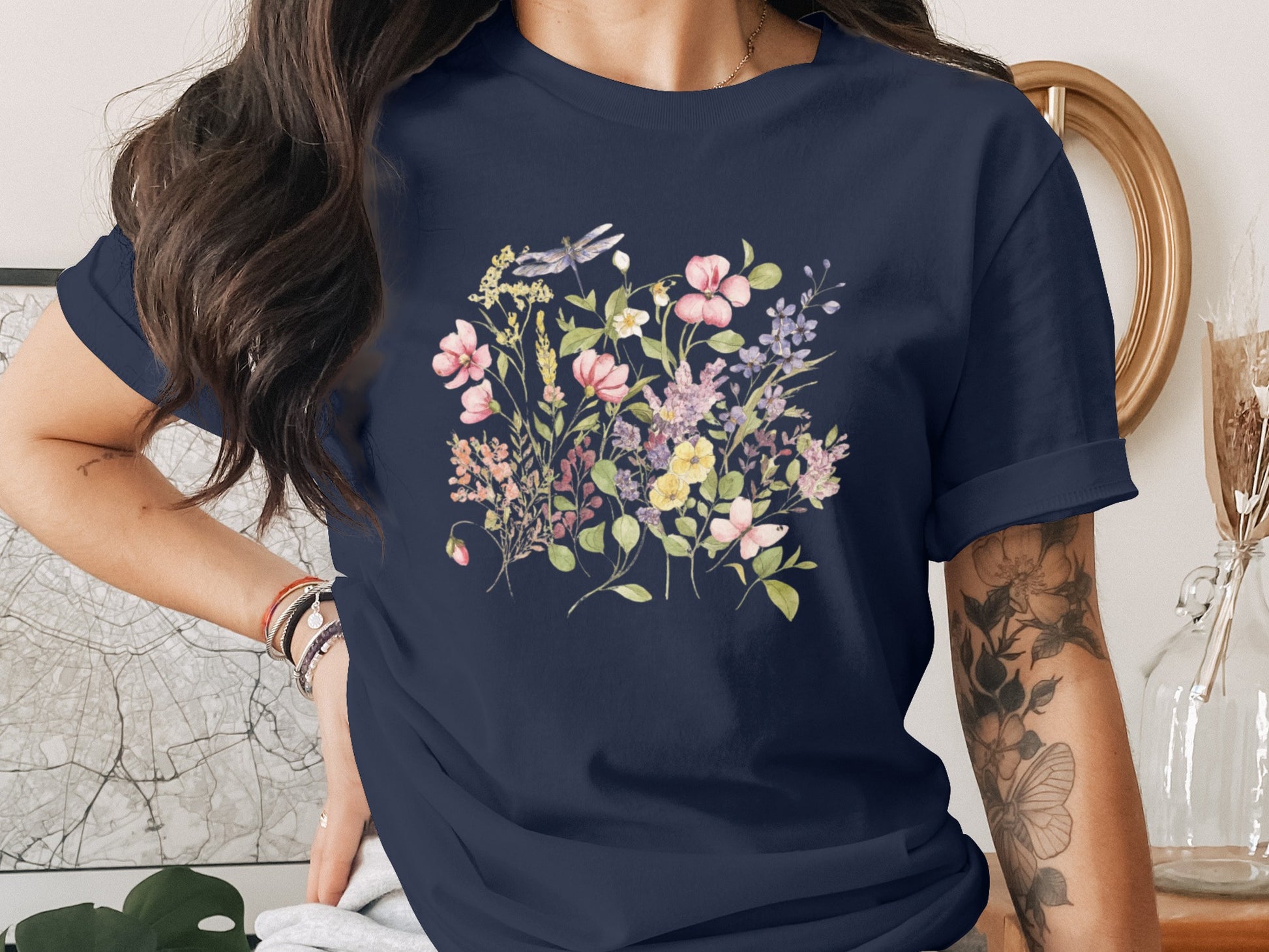 Beautiful Wildflower Dragonfly Graphic T-shirt product