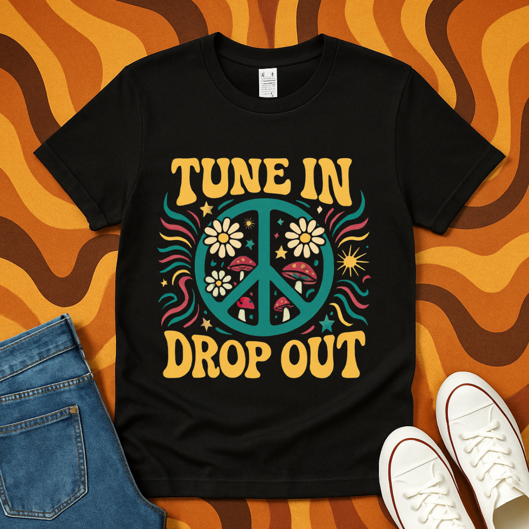 Tune In Drop Out Colorful Design T-shirt product