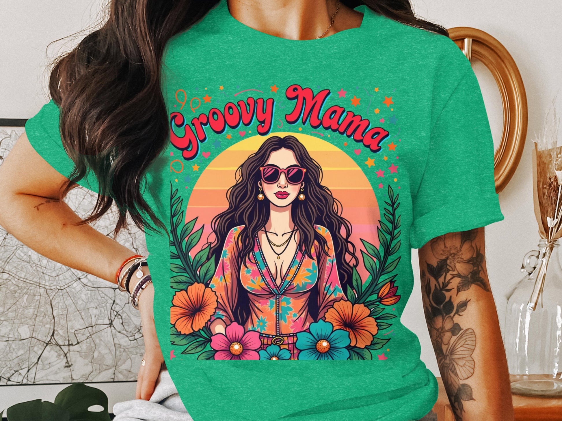 Vibrant Groovy Mama Graphic Tee Trendy T-shirt product