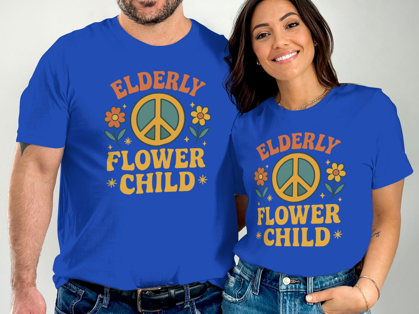 Elderly Flower Child Graphic Tee Shirt product type