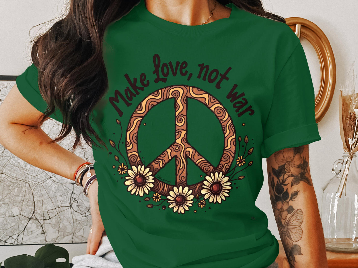 Make Love Not War Peace Sign Graphic T-shirt product