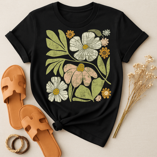 Vintage Floral Graphic Print Women's T-Shirt product type