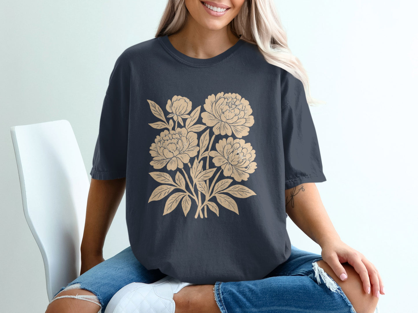 Floral Graphic Tee with Blossom Art Pattern product