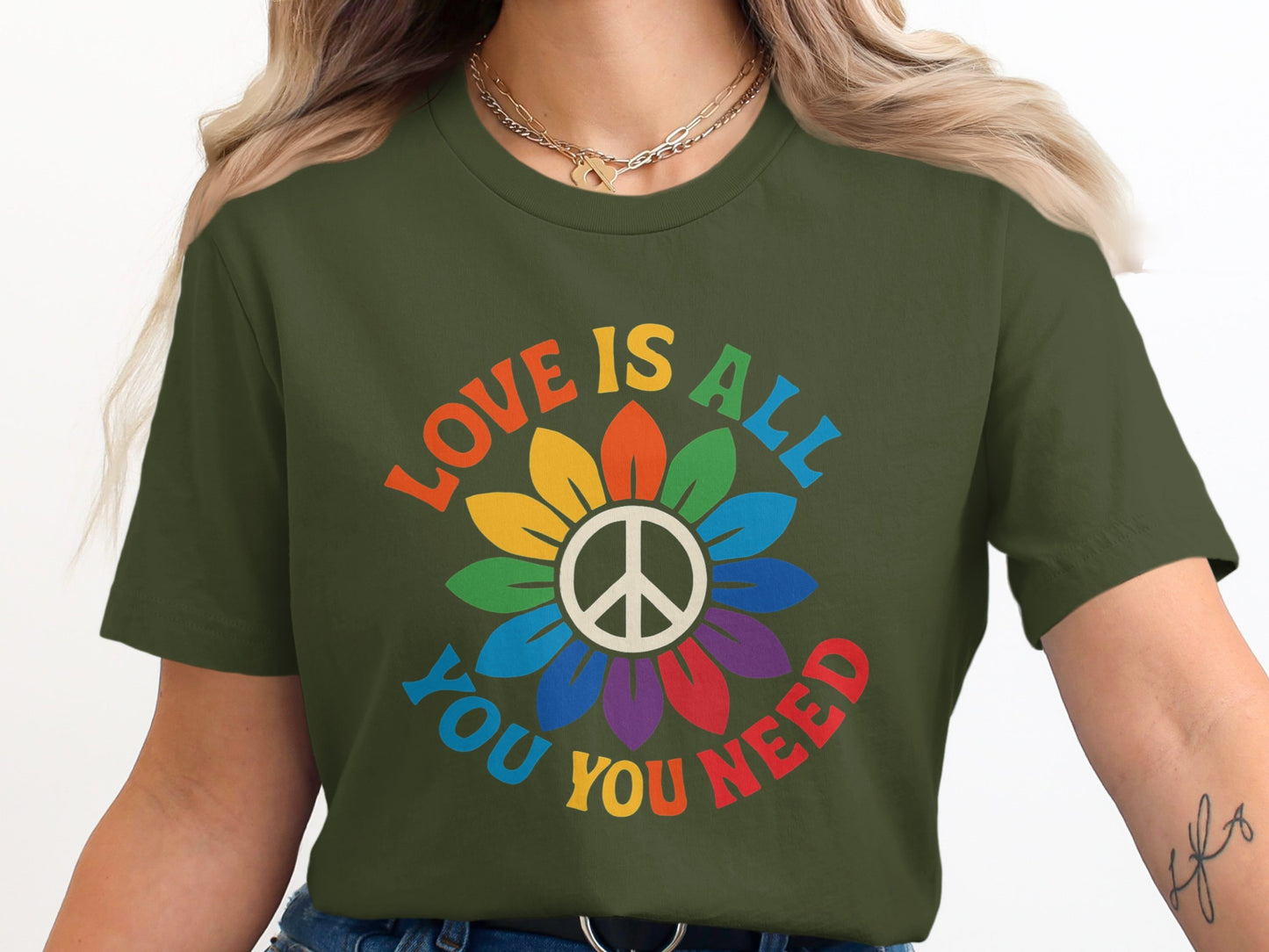 Love Is All You Need Colorful Peace Symbol product type