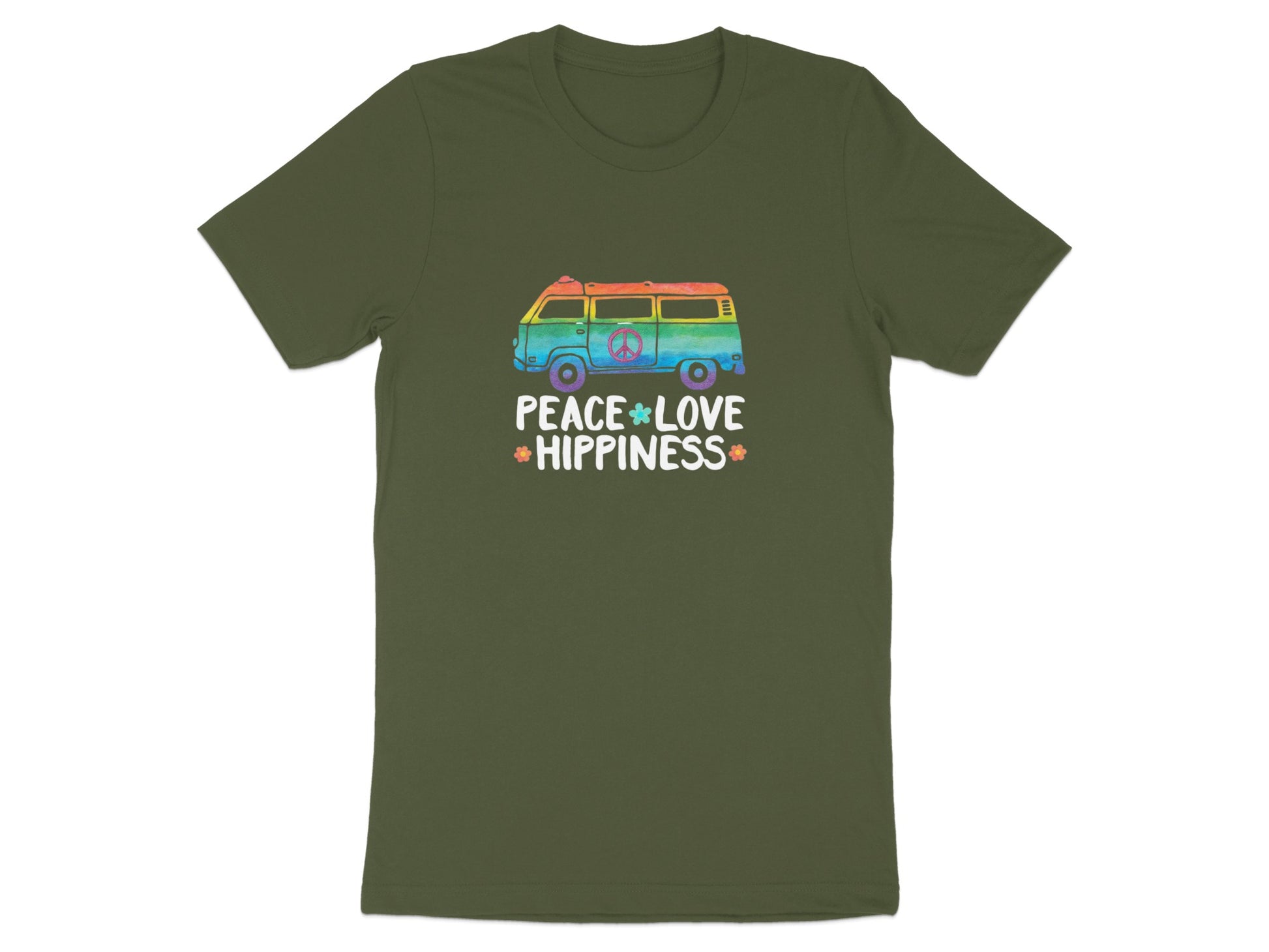 Peace Love Hippiness Colorful Van Graphic Shirt