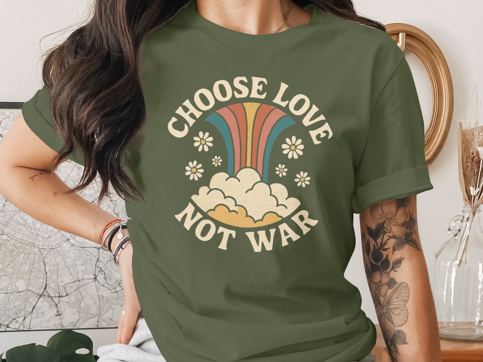 Choose Love Not War Rainbow Graphic T-Shirt product