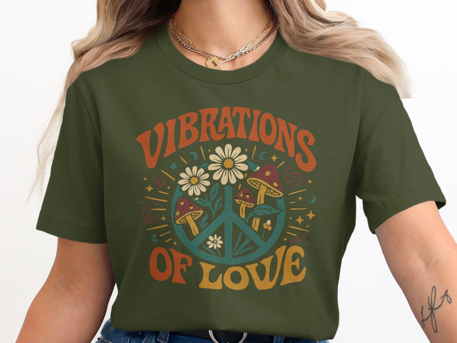 Vibrations of Love Psychedelic Peace Graphic Tee product type