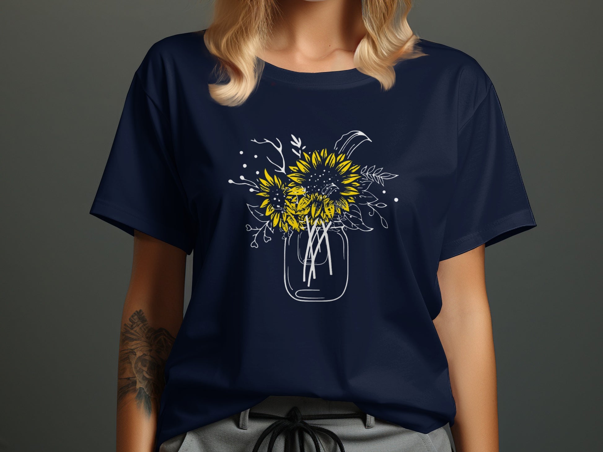 Sunflower Bouquet in Jar Graphic Tee