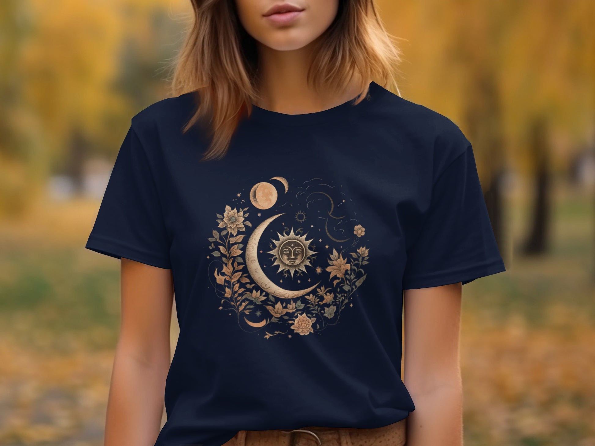Sun and Moon Vintage Floral Graphic Tee