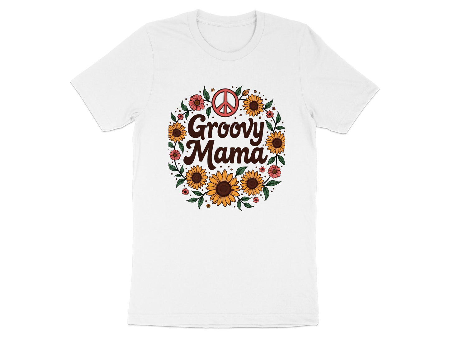 Groovy Mama Sunflower Design Graphic T-Shirt product type