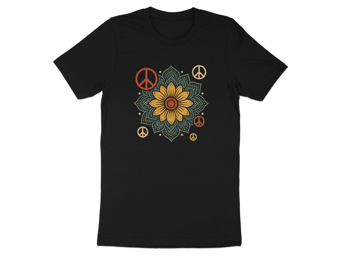 Colorful Peace Sign Mandala Graphic T-Shirt product type
