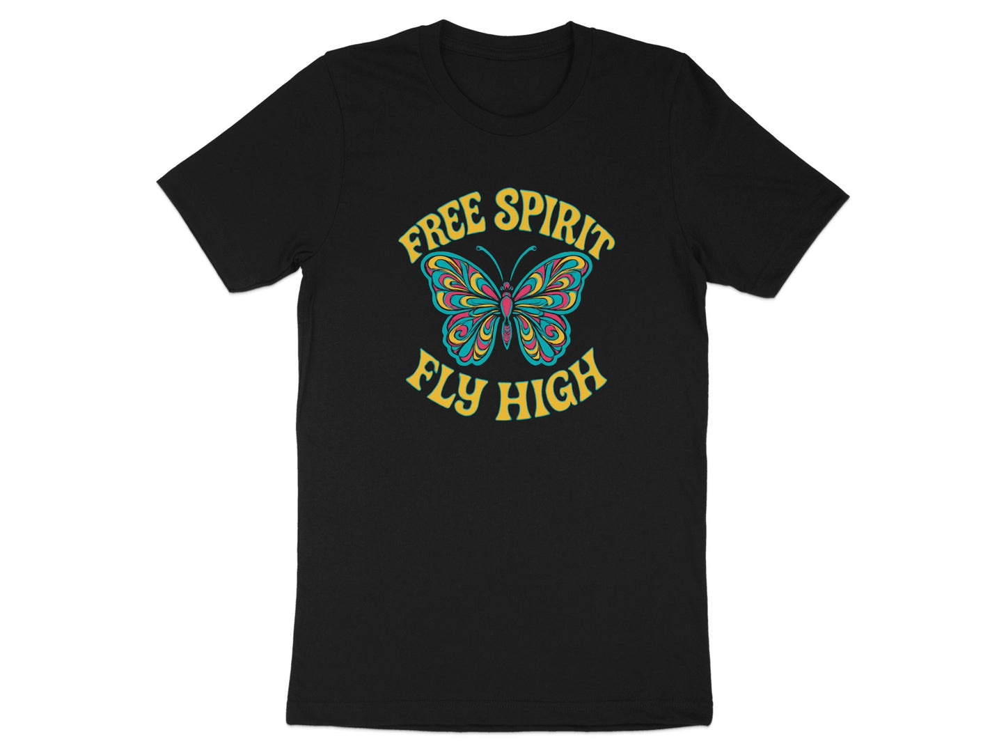 Free Spirit Fly High Colorful Butterfly Shirt Product