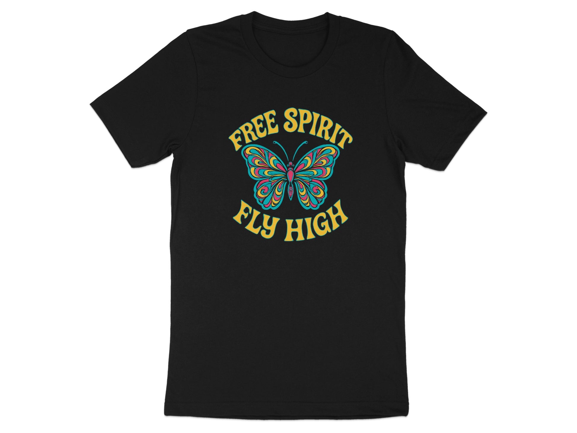 Free Spirit Fly High Colorful Butterfly Shirt Product