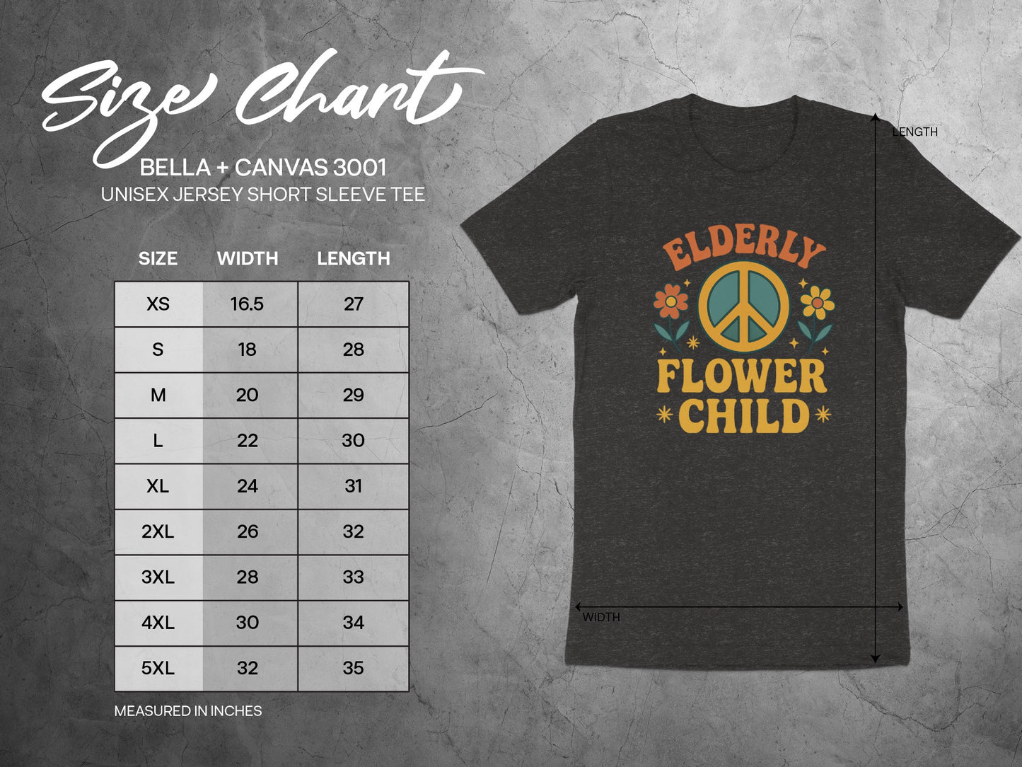 Elderly Flower Child Graphic Tee Shirt product type