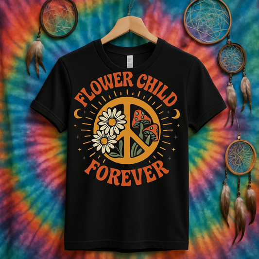 Flower Child Forever Peace Sign T-Shirt product