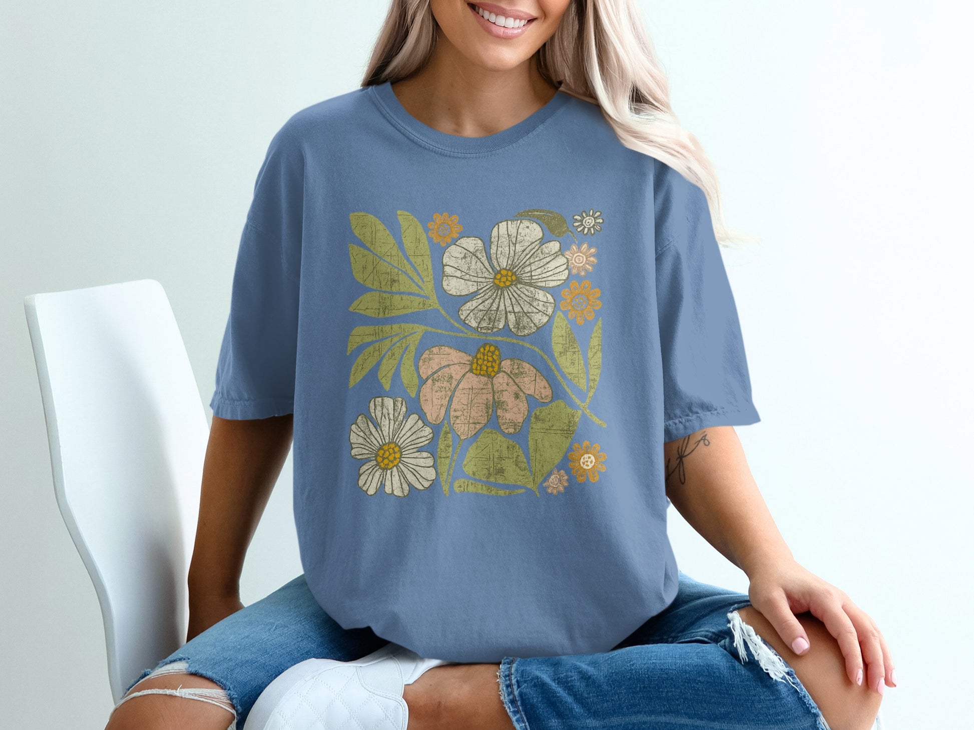 Summer Floral Design Graphic Tee Shirt product