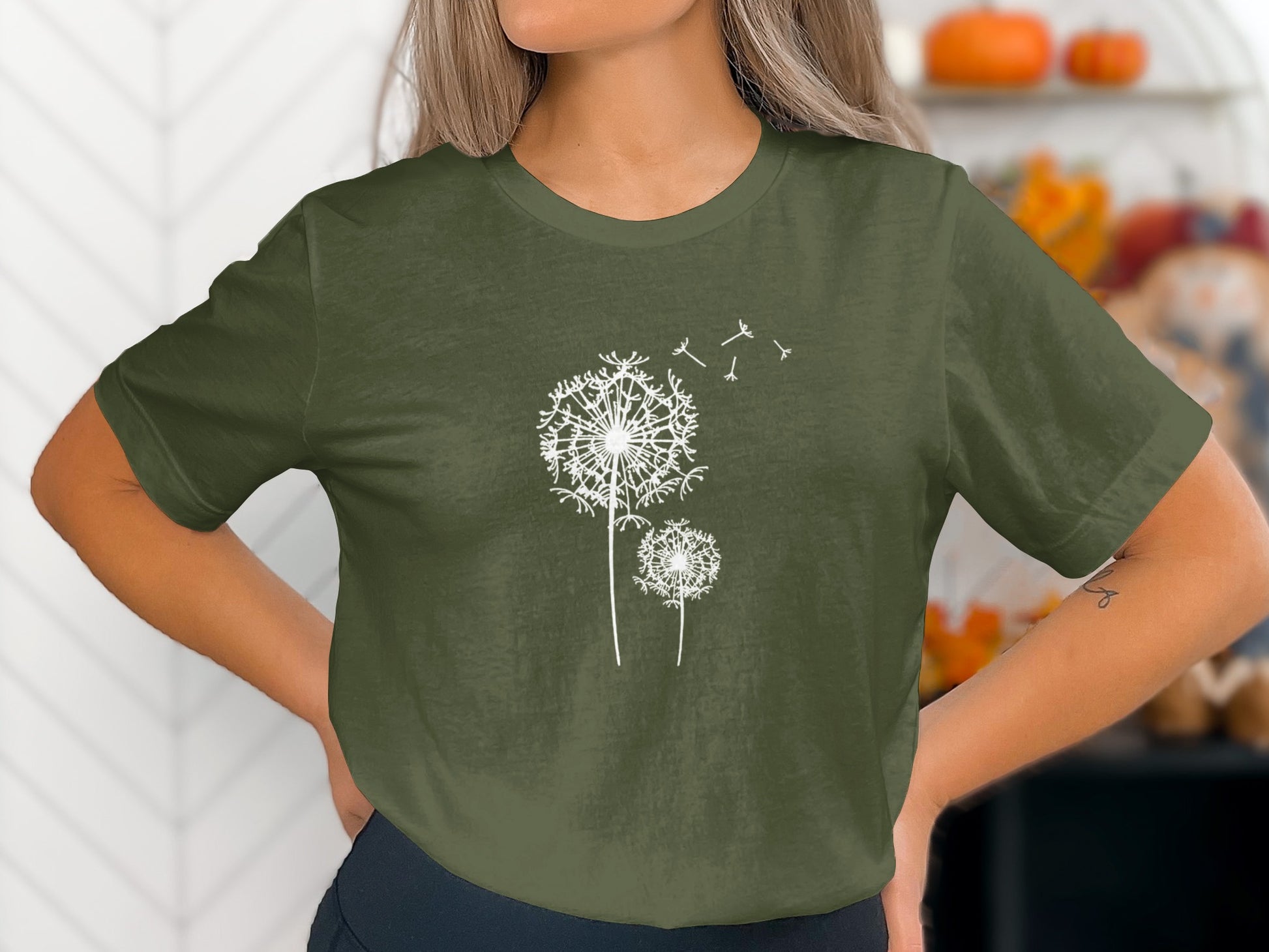 Dandelion Design Graphic Teal T Shirt product