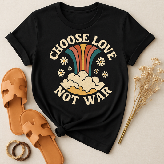 Choose Love Not War Rainbow Graphic T-Shirt product