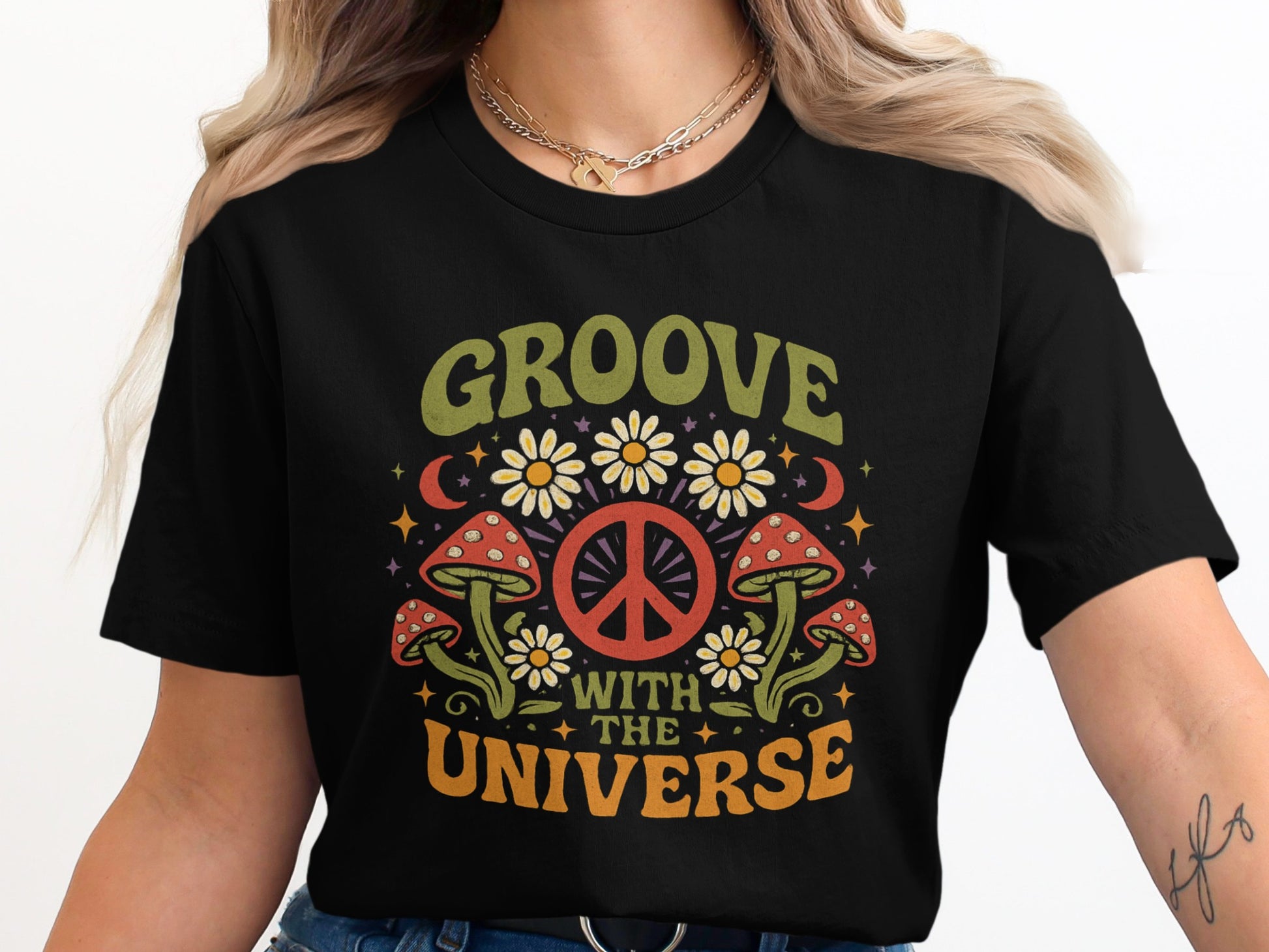 Groove With The Universe Peace Sign Graphic T-shirt product