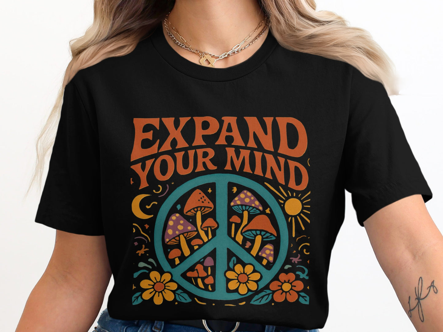 Expand Your Mind Psychedelic Peace Sign T-shirt