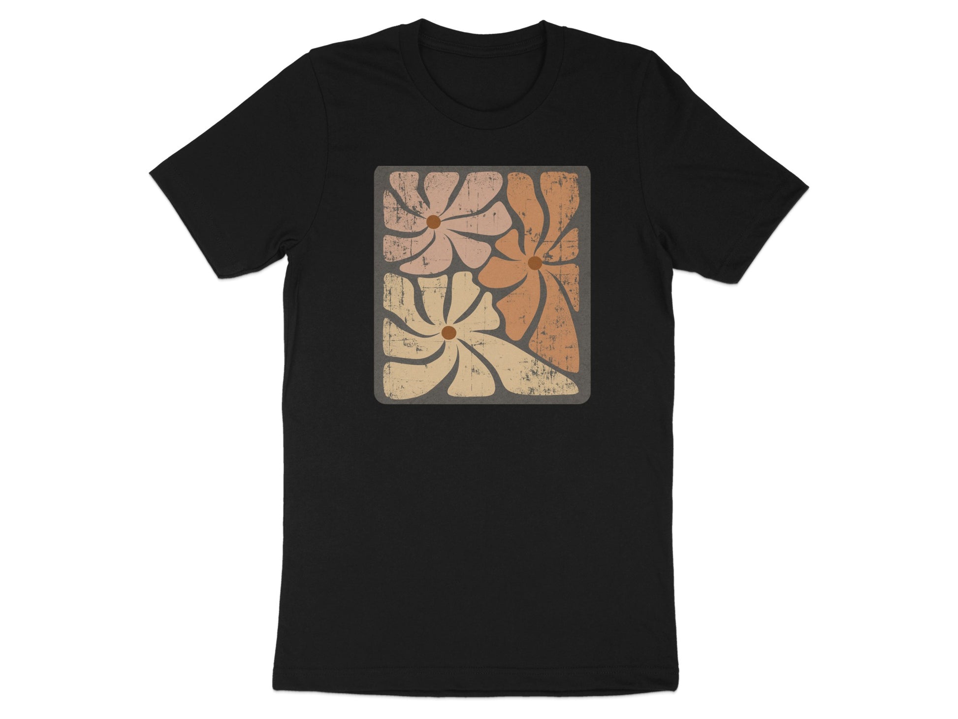 Retro Floral Abstract Design Graphic T-shirt product type