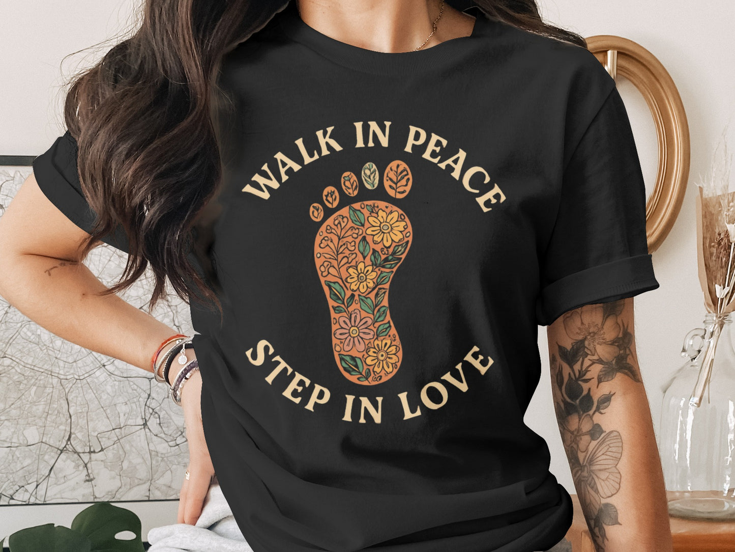 Walk In Peace Step In Love Graphic Tee product type