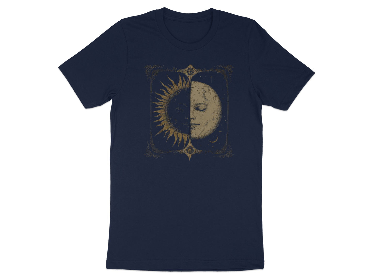 Celestial Sun and Moon Fusion Graphic T-Shirt Product