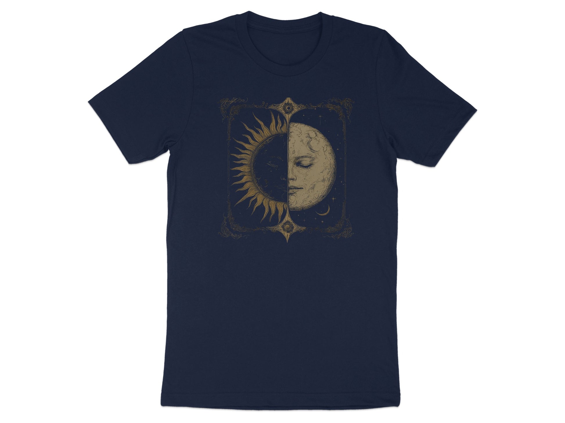 Celestial Sun and Moon Fusion Graphic T-Shirt Product