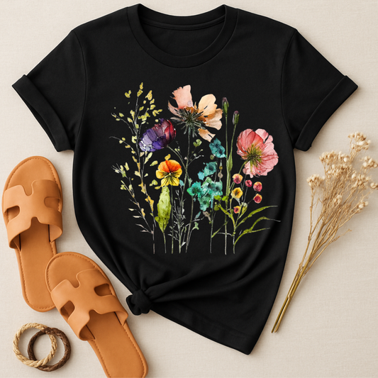 Floral Graphic Design Casual Tee Shirt product type