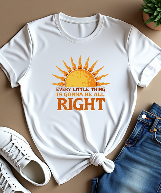 Every Little Thing is Gonna Be Alright Shirt Women Country Music Shirts Hippie T Shirt Inspirational Tee Top