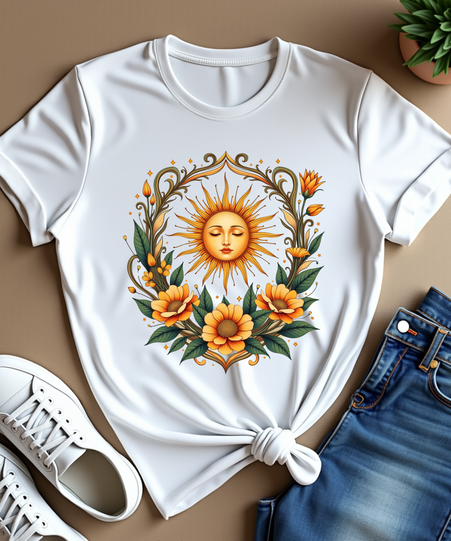 Boho Floral Tshirt Art Nouveau, Boho Wildflowers Tshirt, Art Nouveau Art Deco Shirt, Mystical Shirt, Gift For Her