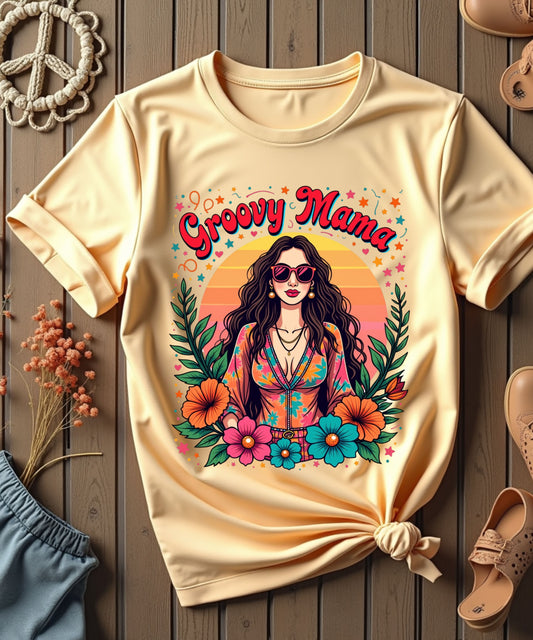 Groovy Hippie Mom Funny Mother’s Day Gift Tshirt