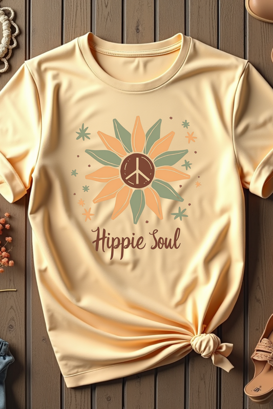 Hippie Soul Sunflower Shirt, Hippie Shirt, Gift for Hippie, Boho Tshirt, Daisy Shirt, Peace Hippie Shirt, Gift For Her, Free Spirit Shirt