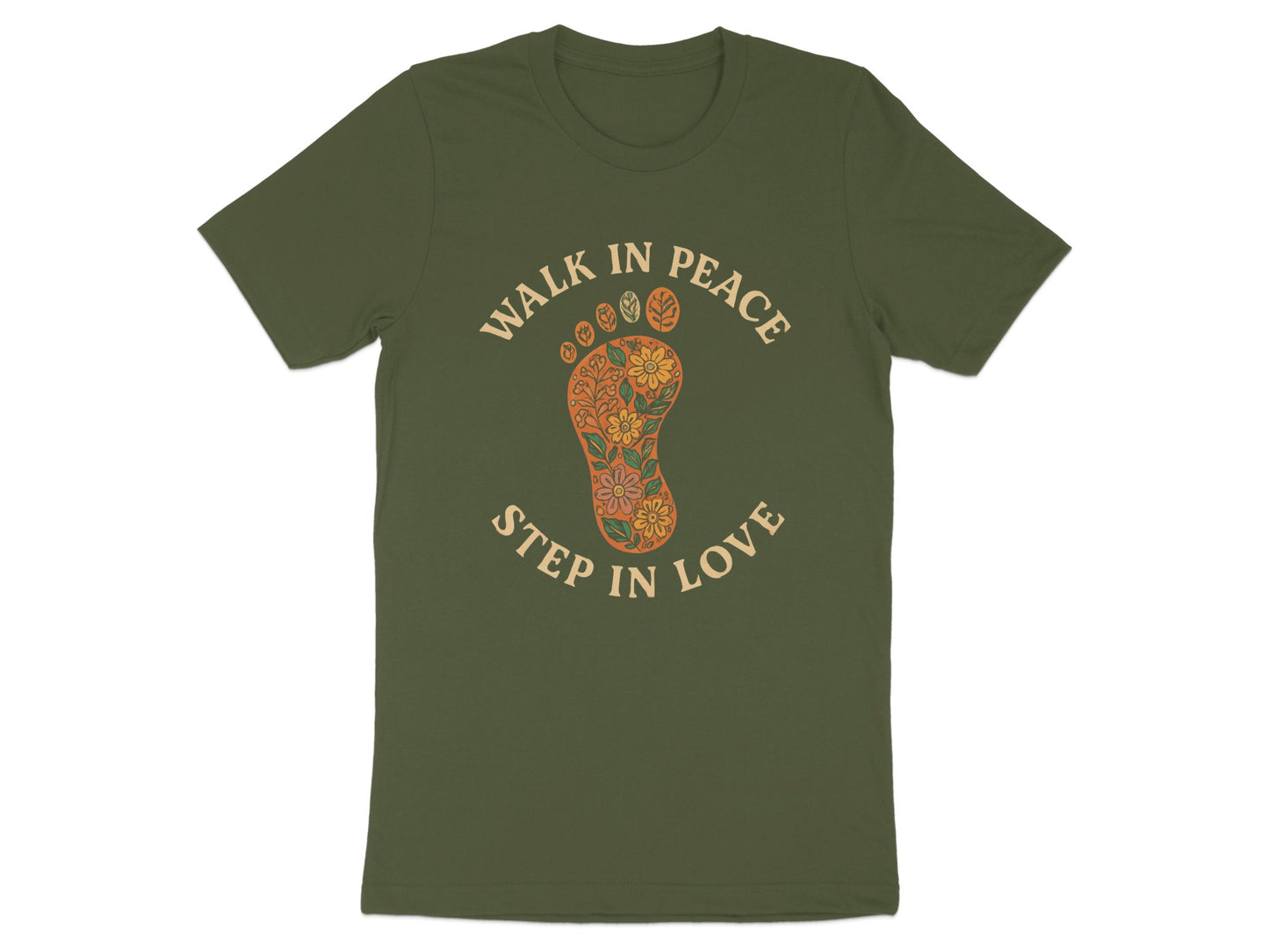 Walk in Peace Step in Love Graphic T-shirt product