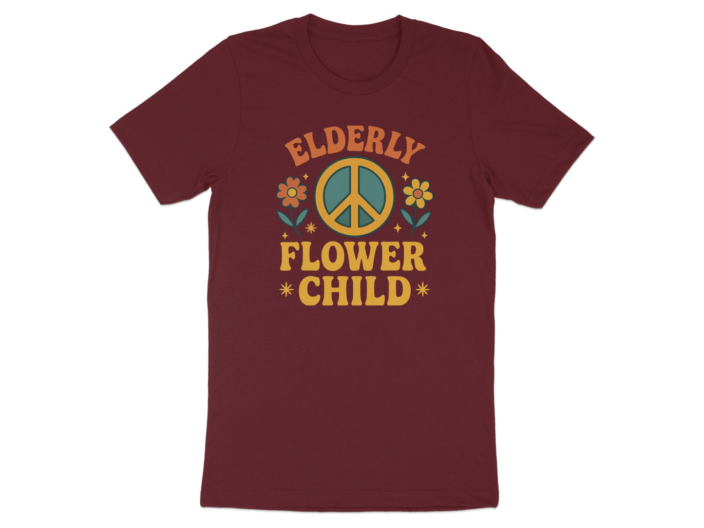 Elderly Flower Child Hippie T-Shirt product type