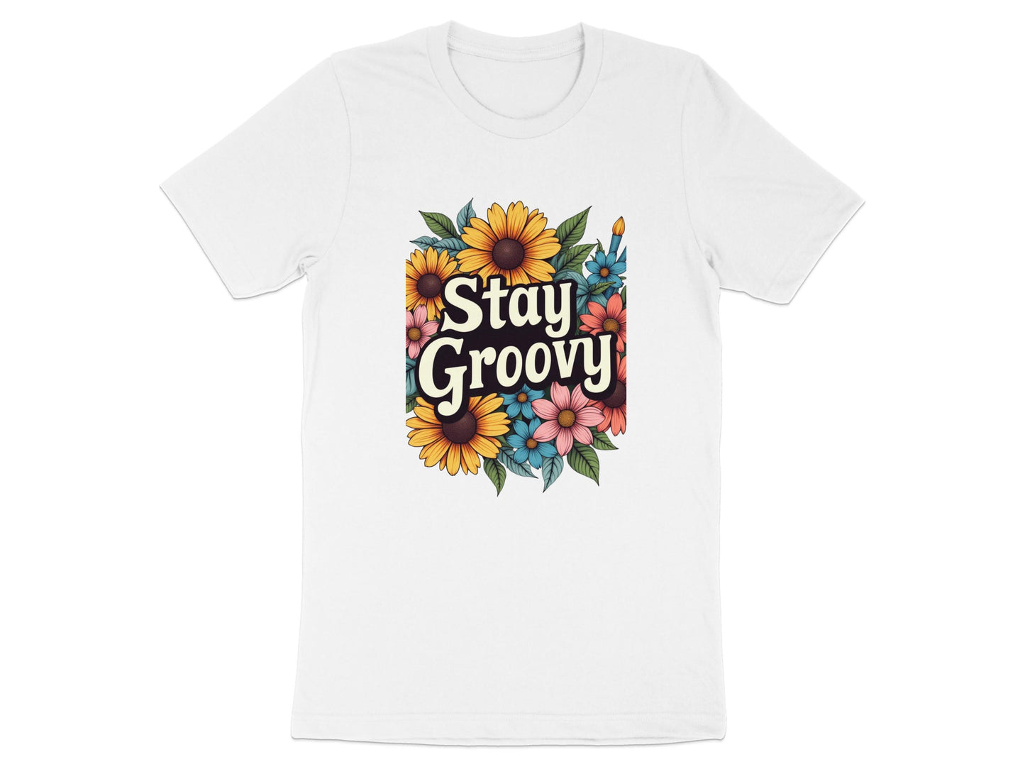 Stay Groovy Flower Design Graphic T-shirt product