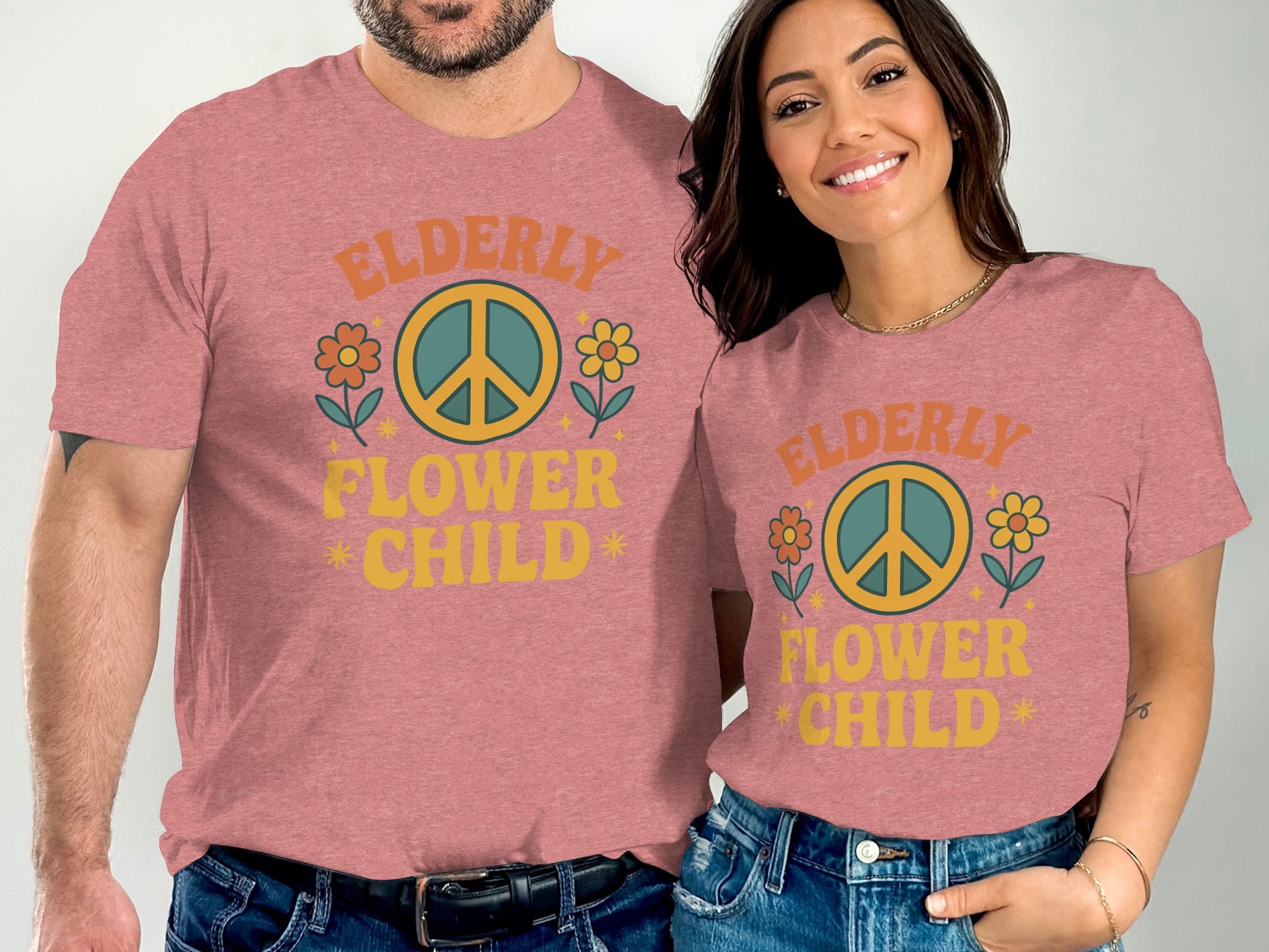 Elderly Flower Child Graphic T-Shirt product type