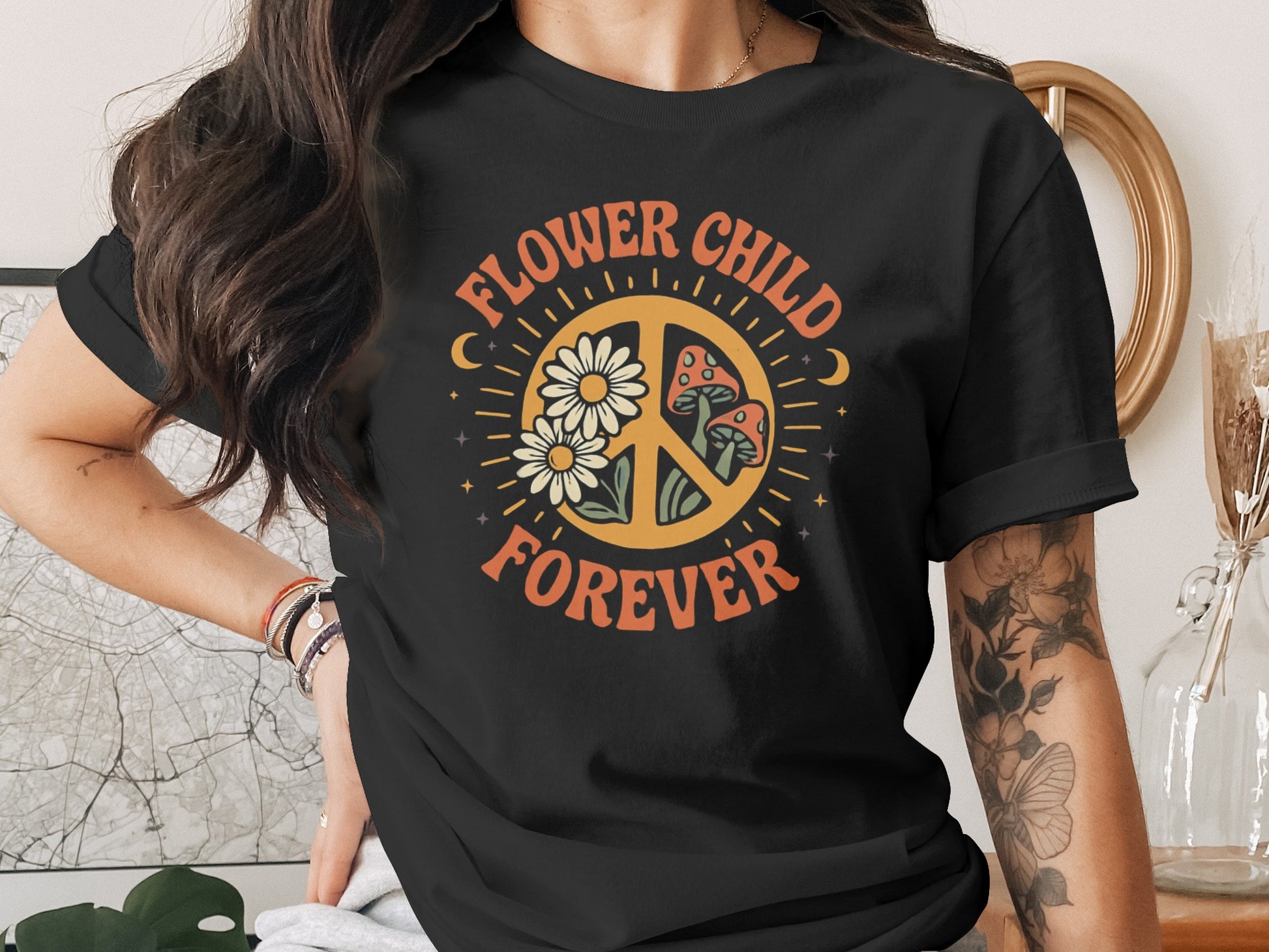 Flower Child Forever Peace Sign Graphic product type